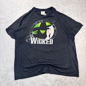 Wicked Broadway Musical Elphaba Glinda Graphic T-Shirt Black Size XL